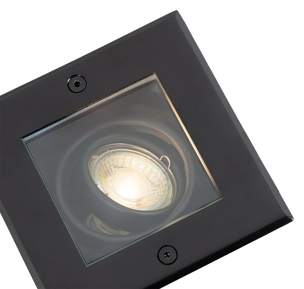 Set de 4 spoturi moderne de sol negre reglabile IP65 - Oneon