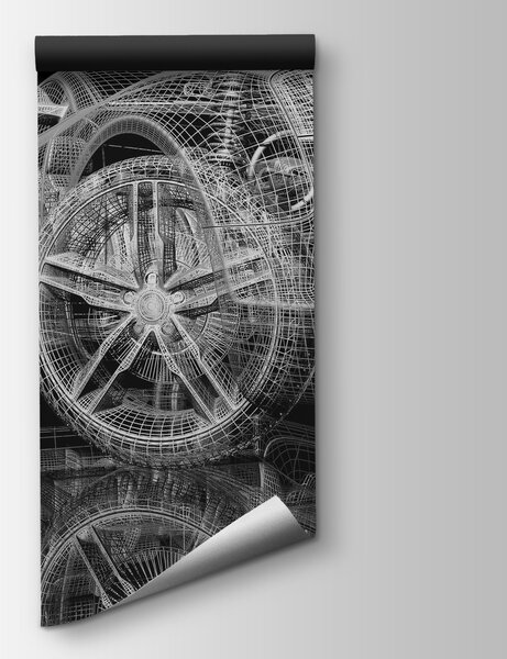 Fototapet Model de mașină cu un wireframe în față, Fototapet copii, Fototapet populare, u55785 - Tapeko.ro