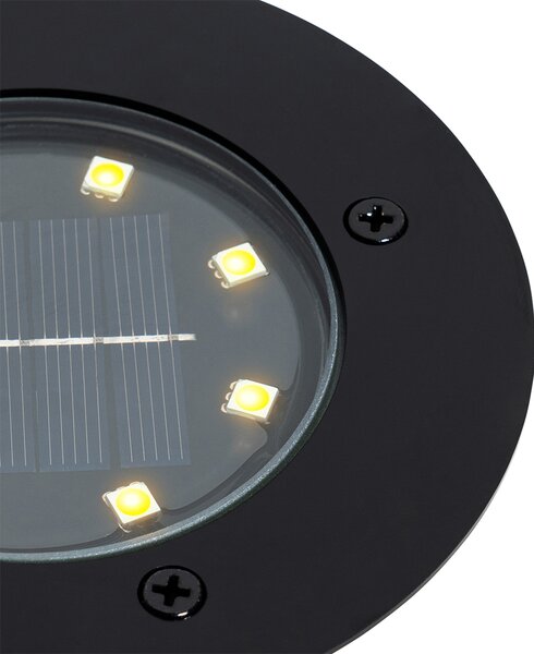 Set de 6 spoturi de sol negru cu LED IP65 solar - Terry