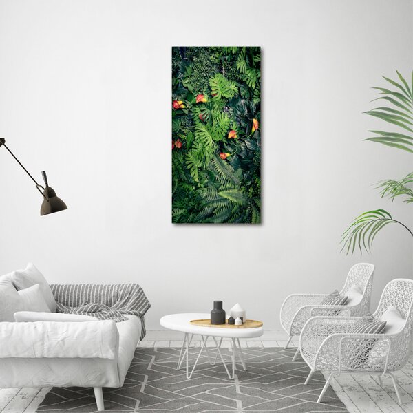 Tablou pe pe sticlă plante tropicale