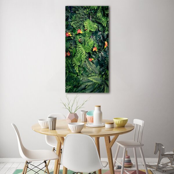 Tablou pe pe sticlă plante tropicale