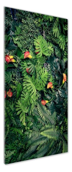 Tablou pe pe sticlă plante tropicale