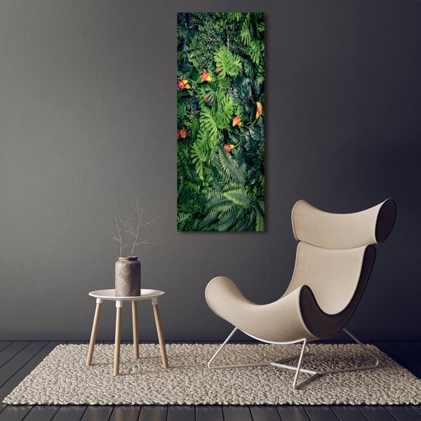 Tablou pe pe sticlă plante tropicale