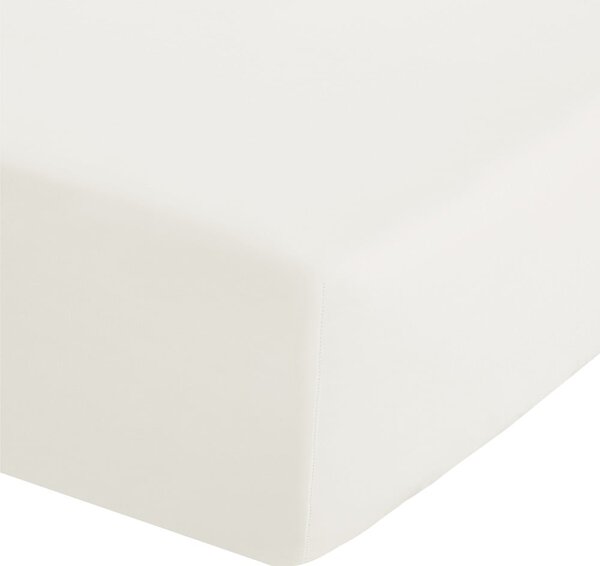 Cearceaf crem din bumbac percale cu elastic 150x200 cm Easy Iron Percale – Catherine Lansfield