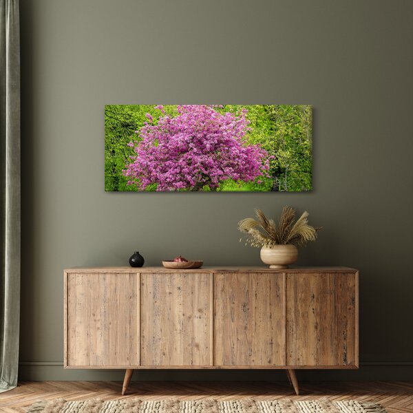 Tablou cu pom înflorit pe luncă (120x50 cm)