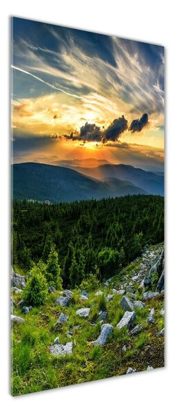 Tablou sticlă panorama munților