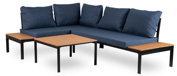 Set mobilier de grădină Necasario (albastru marin + negru) (pentru 4 persoane). Promo -20%. 1119340