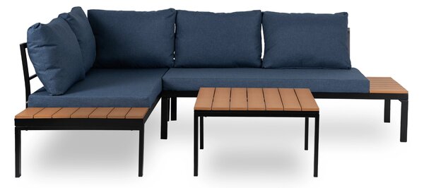 Set mobilier de grădină Necasario (albastru marin + negru) (pentru 4 persoane). Promo -20%. 1119340
