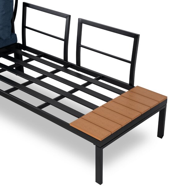 Set mobilier de grădină Necasario (albastru marin + negru) (pentru 4 persoane). Promo -20%. 1119340