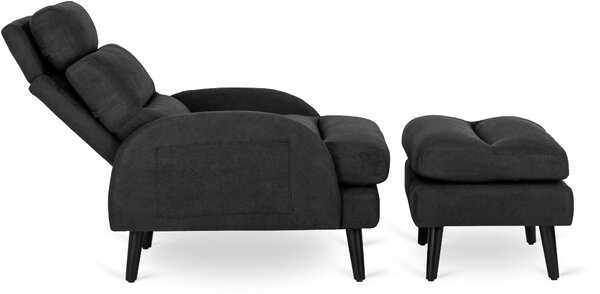 Fotoliu reglabil Hondurenas (negru) (cu taburete). Promo -22%. 1128925