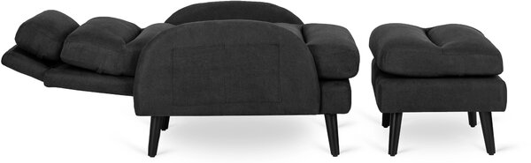 Fotoliu reglabil Hondurenas (negru) (cu taburete). Promo -22%. 1128925