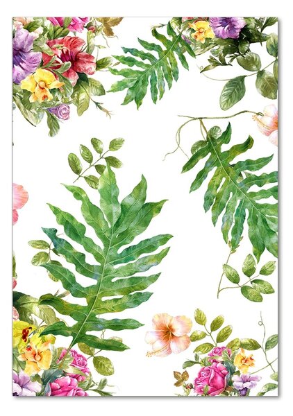 Fotografie imprimată pe sticlă flori tropicale