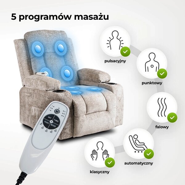 Fotoliu masaj Banesto (bej) . 1128929