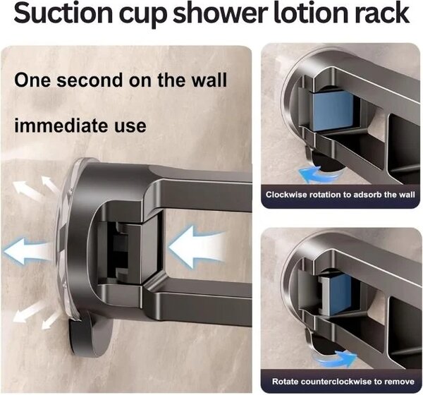 Lotionshelf™ Raft De Duș Cu Ventuză Pentru Loțiuni