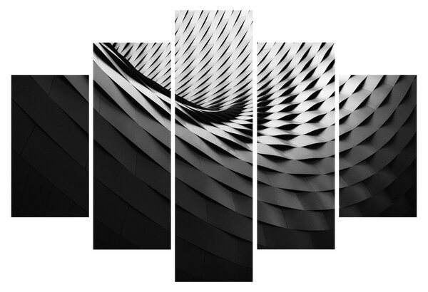 Tablou abstract - spirală alb neagră (150x105 cm)