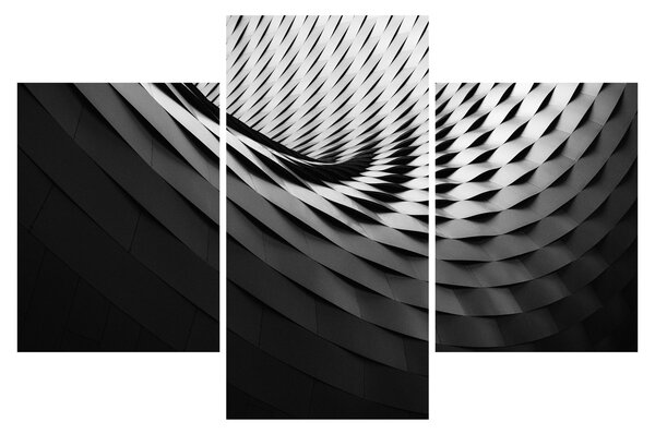 Tablou abstract - spirală alb neagră (90x60 cm)