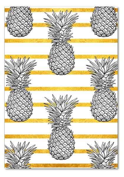 Tablou pe sticlă acrilică benzi de ananas