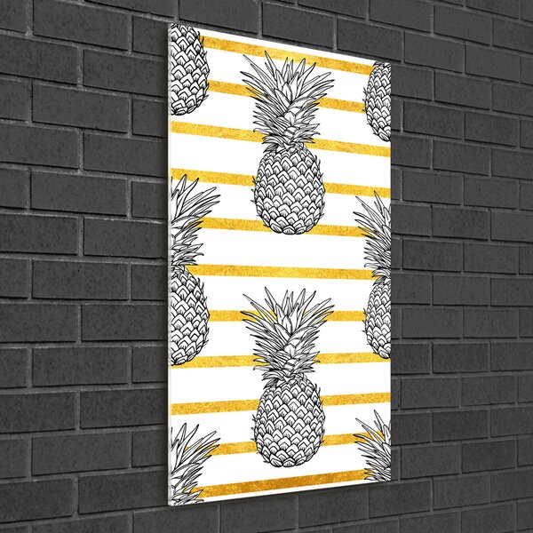 Tablou pe sticlă acrilică benzi de ananas