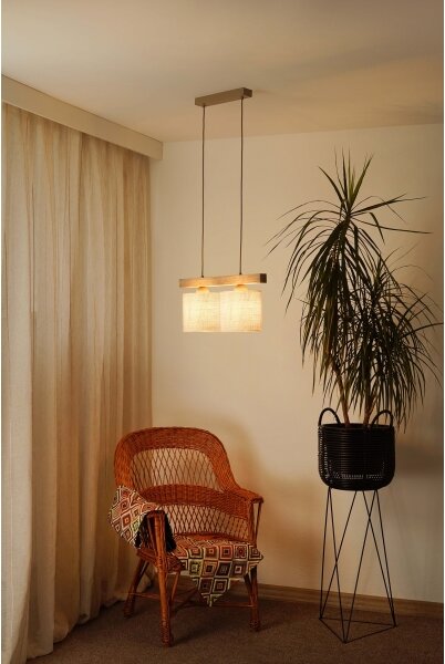 Lustră pe cablu Brilagi FOREST 2xE27/15W/230V pin/maro/crem