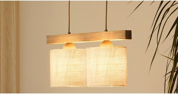 Lustră pe cablu Brilagi FOREST 2xE27/15W/230V pin/maro/crem
