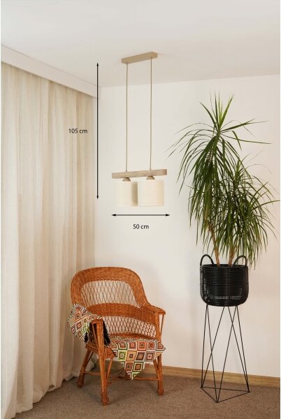 Lustră pe cablu Brilagi FOREST 2xE27/15W/230V pin/maro/crem