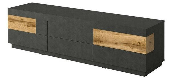 Comodă TV Livlore 102Matera gri, Stejar Wotan, 21x5x5cm