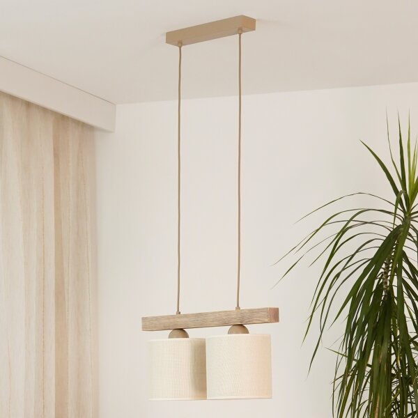 Lustră pe cablu Brilagi FOREST 2xE27/15W/230V pin/maro/crem