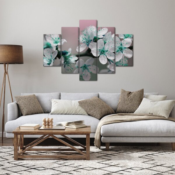 Tablou cu floare - turcoaz (150x105 cm)