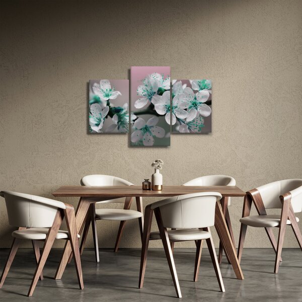 Tablou cu floare - turcoaz (90x60 cm)