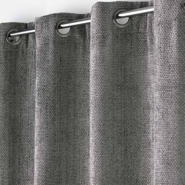 Draperie gri antracit din janilie 140x260 cm Leo – douceur d'intérieur