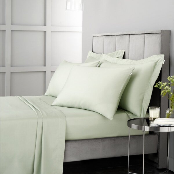 Cearceaf verde deschis din bumbac satinat 180x260 cm Cotton Sateen – Bianca