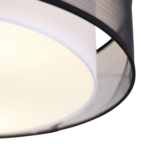 Plafoniera inteligentă neagră cu alb 50 cm incl. 3 Wifi A60 - Drum Duo