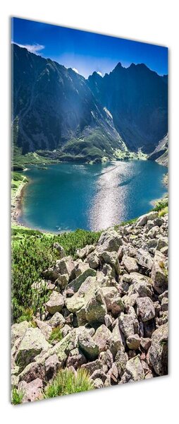 Tablou pe pe sticlă Negru iaz Tatry