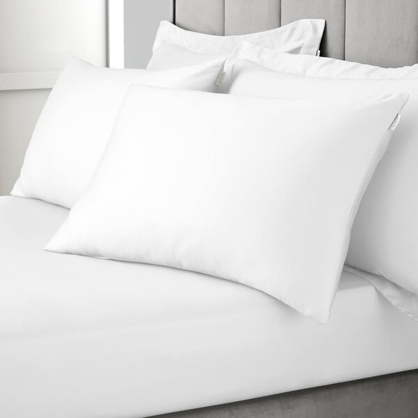 Lenjerie de pat albă din bumbac satinat pentru pat dublu, extinsă 230x220 cm Cotton Sateen – Bianca