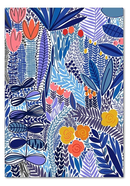 Tablou Printat Pe Sticlă flori tropicale