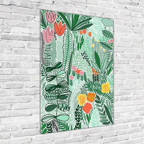 Tablou sticlă flori tropicale