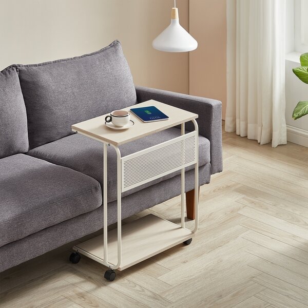Masuta laterala C- Shape cu roti, 55x32x65cm