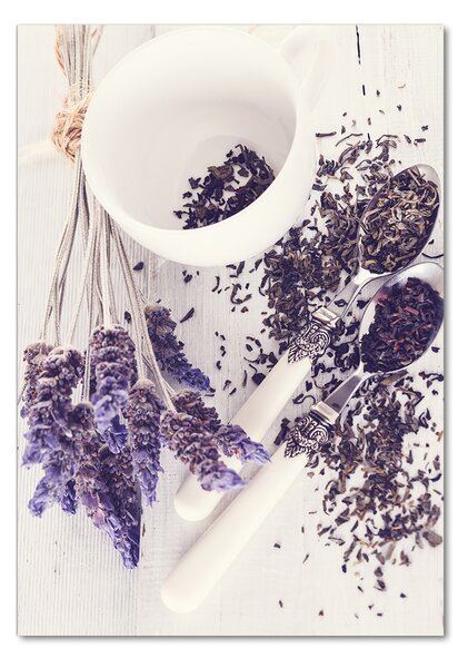 Tablou pe pe sticlă O infuzie de lavandă