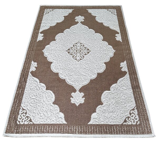 Covor tesut din Bumbac, maro, 80x300 cm, CBB346