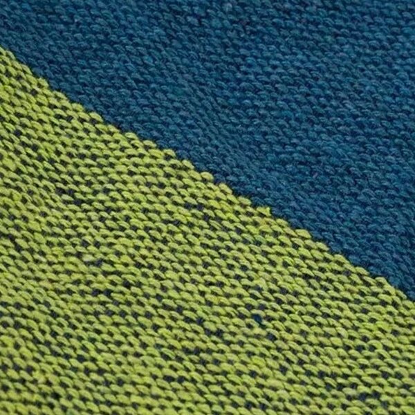 Hamac pentru 2 persoane, 150x200 cm, tija din lemn, maxim 200 kg, husa depozitare, verde/albastru