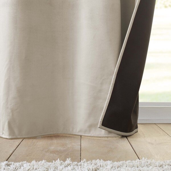 Draperie bej termoizolantă din catifea 140x260 cm Polarchic – douceur d'intérieur