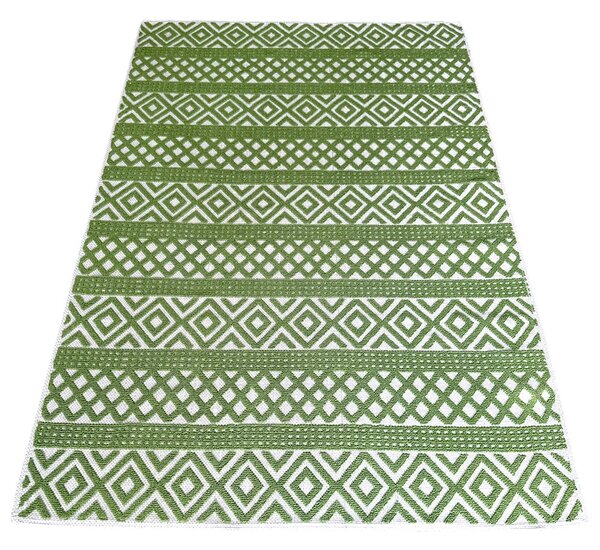 Covor tesut din Bumbac, verde, 80x200 cm, CBB625