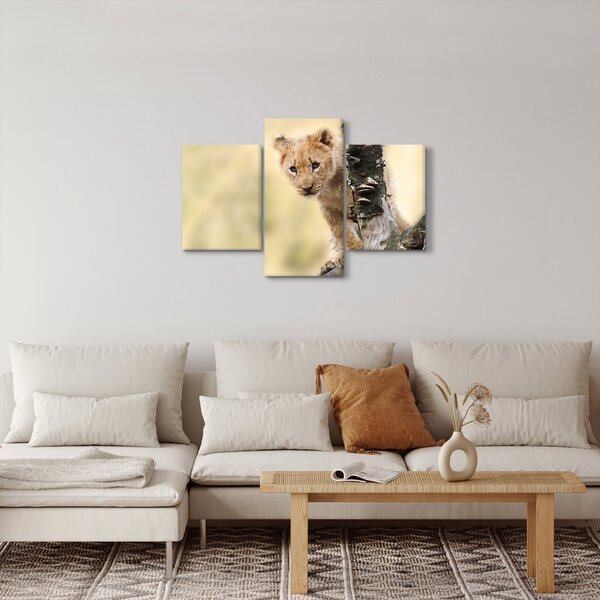 Tablou cu pui de leu (90x60 cm)