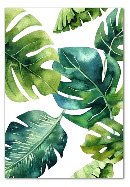 Tablou din Sticlă frunze tropicale