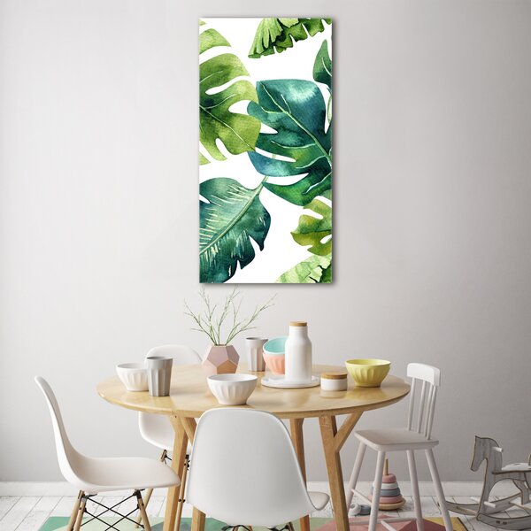 Tablou din Sticlă frunze tropicale