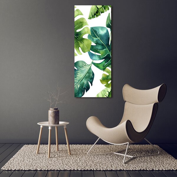 Tablou din Sticlă frunze tropicale