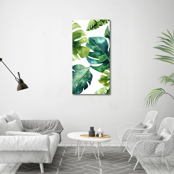 Tablou din Sticlă frunze tropicale
