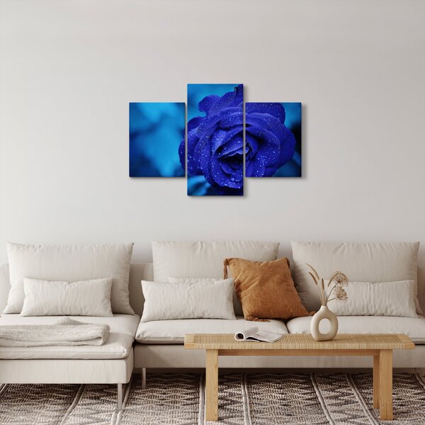 Tablou cu trandafir albastru (90x60 cm)