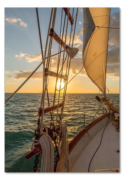 Imagine de sticlă Yacht pe mare