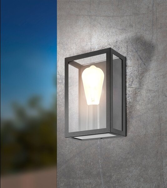 Eglo ALAMONTE-Z 31778 - Aplica de perete pentru exterior, LED RGBW dimabilă, 4,9W, 230V, IP44, neagră